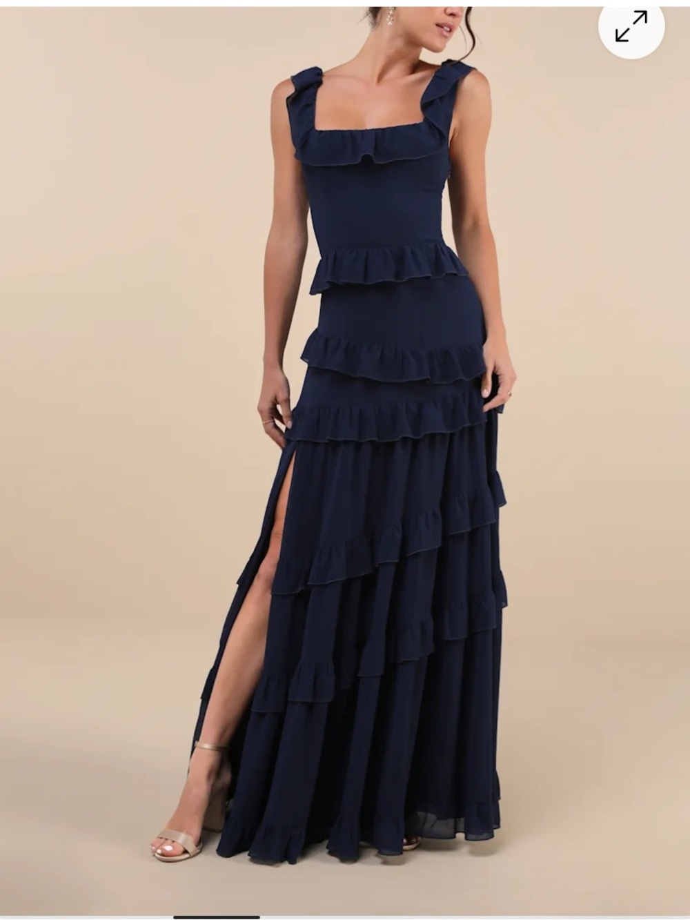 Lulu's Navy Ruffle Tiered Maxi Dress